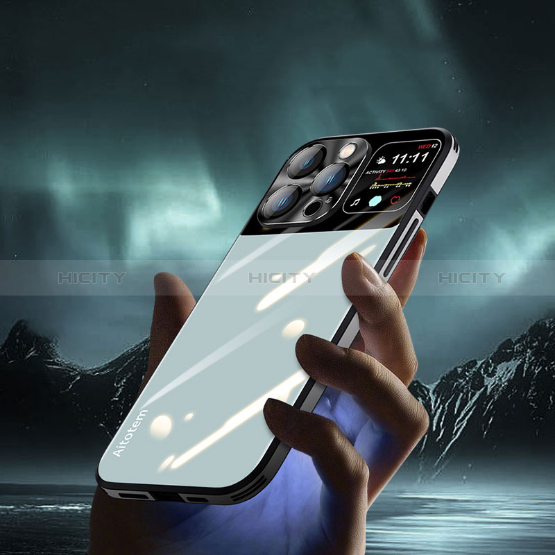 Silikon Schutzhülle Rahmen Tasche Hülle Spiegel AT2 für Apple iPhone 14 Pro Max