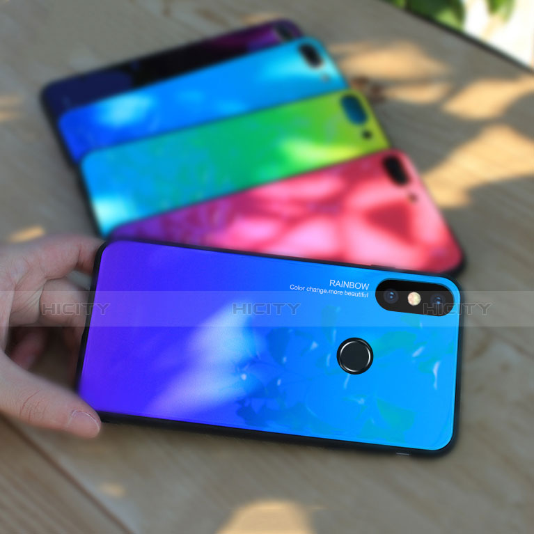 Silikon Schutzhülle Rahmen Tasche Hülle Spiegel Farbverlauf für Xiaomi Mi 6X groß