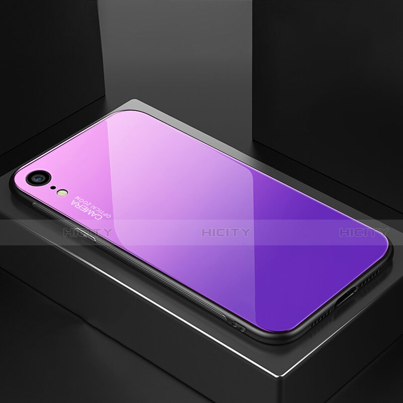Silikon Schutzhülle Rahmen Tasche Hülle Spiegel Farbverlauf Regenbogen A01 für Apple iPhone XR