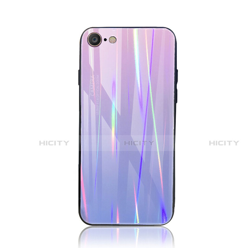 Silikon Schutzhülle Rahmen Tasche Hülle Spiegel Farbverlauf Regenbogen für Apple iPhone 7