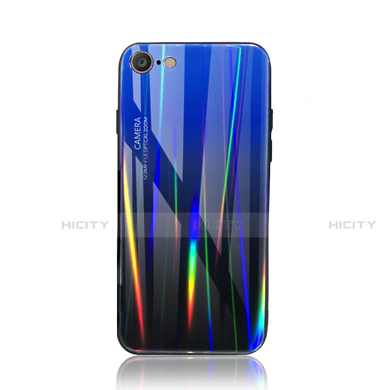 Silikon Schutzhülle Rahmen Tasche Hülle Spiegel Farbverlauf Regenbogen für Apple iPhone 7