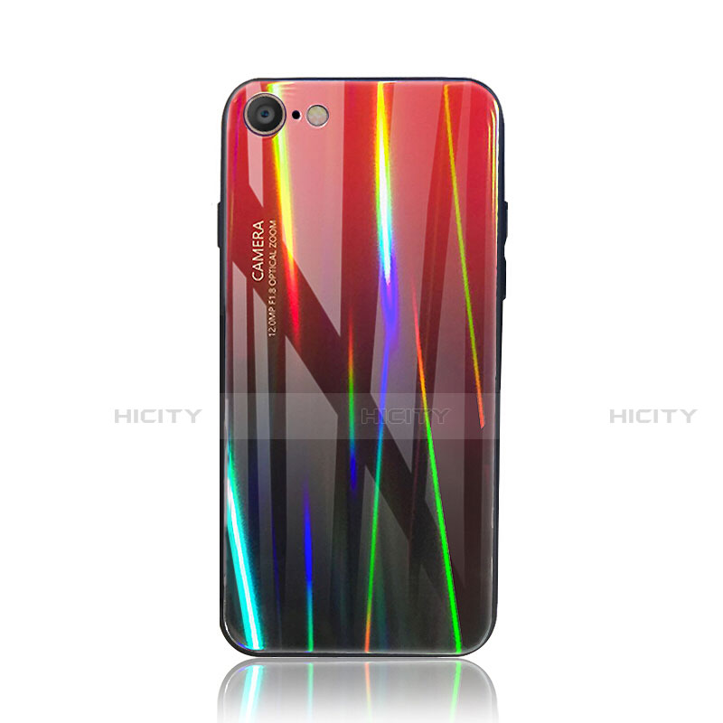 Silikon Schutzhülle Rahmen Tasche Hülle Spiegel Farbverlauf Regenbogen für Apple iPhone SE (2020)