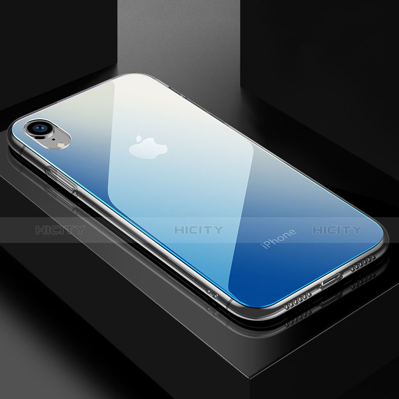 Silikon Schutzhülle Rahmen Tasche Hülle Spiegel Farbverlauf Regenbogen für Apple iPhone XR