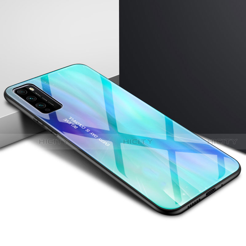 Silikon Schutzhülle Rahmen Tasche Hülle Spiegel Farbverlauf Regenbogen für Huawei Enjoy 20 Pro 5G