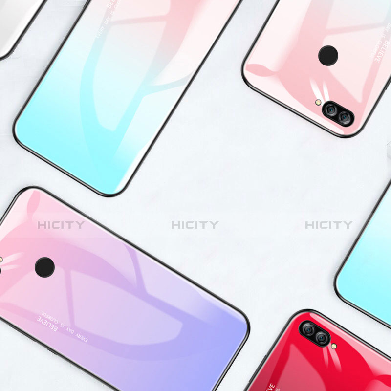 Silikon Schutzhülle Rahmen Tasche Hülle Spiegel Farbverlauf Regenbogen für Huawei Enjoy 7S groß