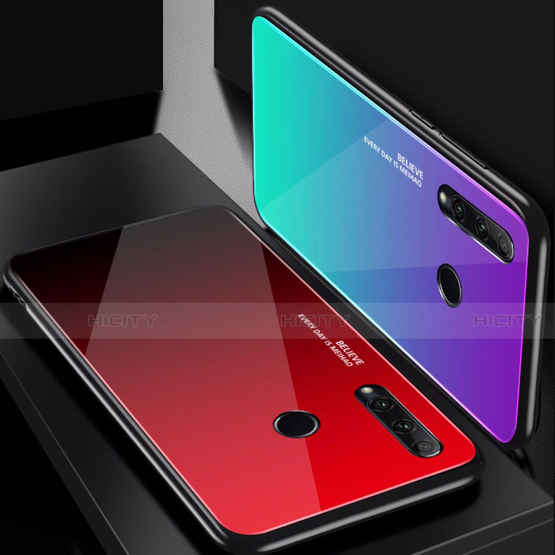Silikon Schutzhülle Rahmen Tasche Hülle Spiegel Farbverlauf Regenbogen für Huawei Enjoy 9s groß