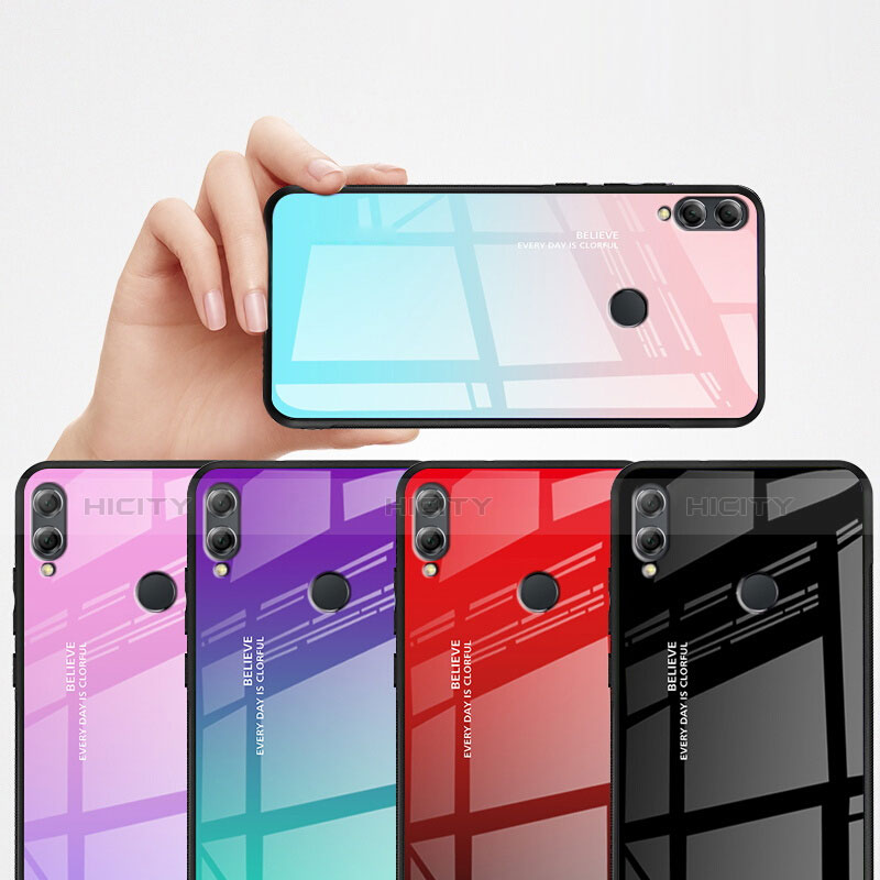 Silikon Schutzhülle Rahmen Tasche Hülle Spiegel Farbverlauf Regenbogen für Huawei Enjoy Max groß