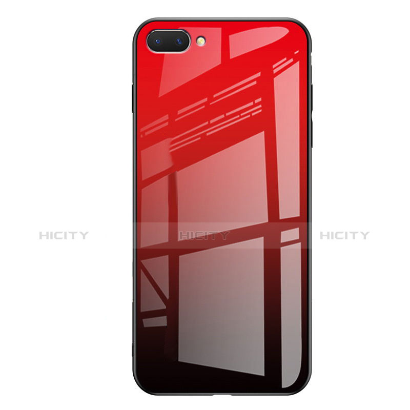 Silikon Schutzhülle Rahmen Tasche Hülle Spiegel Farbverlauf Regenbogen für Huawei Honor 10 Rot Plus