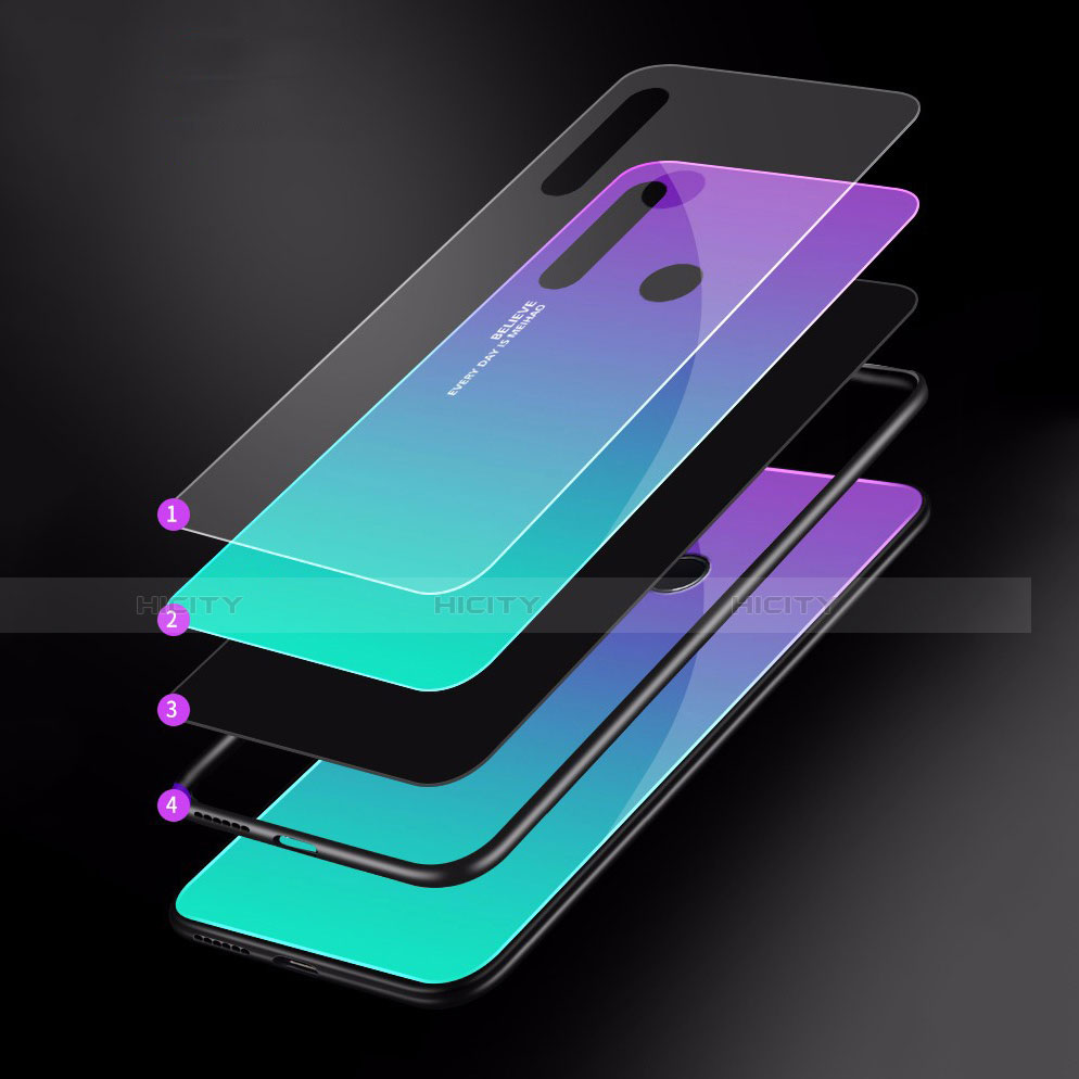 Silikon Schutzhülle Rahmen Tasche Hülle Spiegel Farbverlauf Regenbogen für Huawei Honor 20 Lite