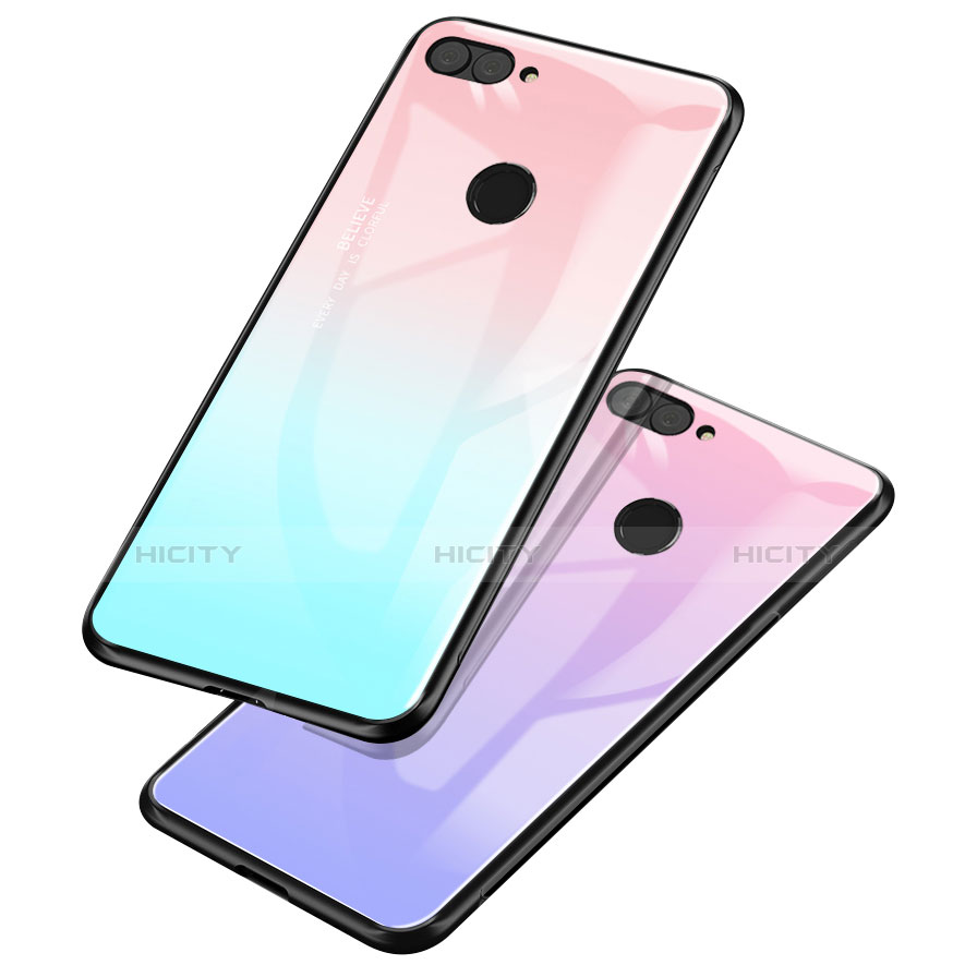 Silikon Schutzhülle Rahmen Tasche Hülle Spiegel Farbverlauf Regenbogen für Huawei Honor 9i groß