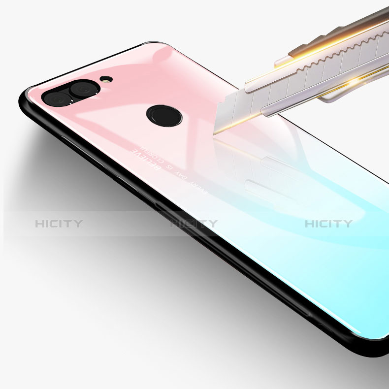 Silikon Schutzhülle Rahmen Tasche Hülle Spiegel Farbverlauf Regenbogen für Huawei Honor 9i groß