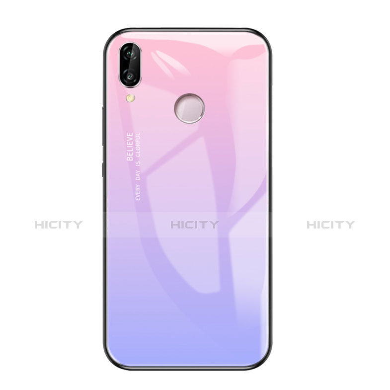Silikon Schutzhülle Rahmen Tasche Hülle Spiegel Farbverlauf Regenbogen für Huawei Honor Play Violett Plus