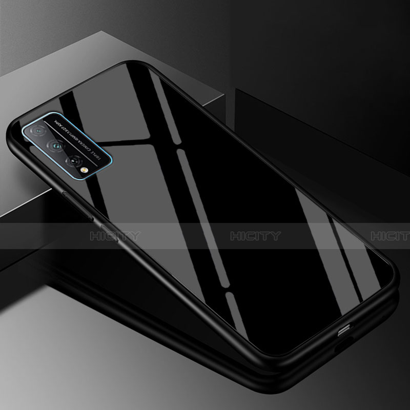 Silikon Schutzhülle Rahmen Tasche Hülle Spiegel Farbverlauf Regenbogen für Huawei Honor Play4T Pro Schwarz Plus