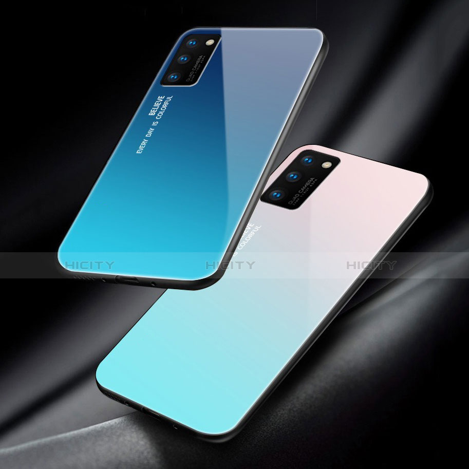 Silikon Schutzhülle Rahmen Tasche Hülle Spiegel Farbverlauf Regenbogen für Huawei Honor V30 Pro 5G