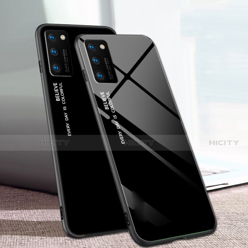 Silikon Schutzhülle Rahmen Tasche Hülle Spiegel Farbverlauf Regenbogen für Huawei Honor V30 Pro 5G groß