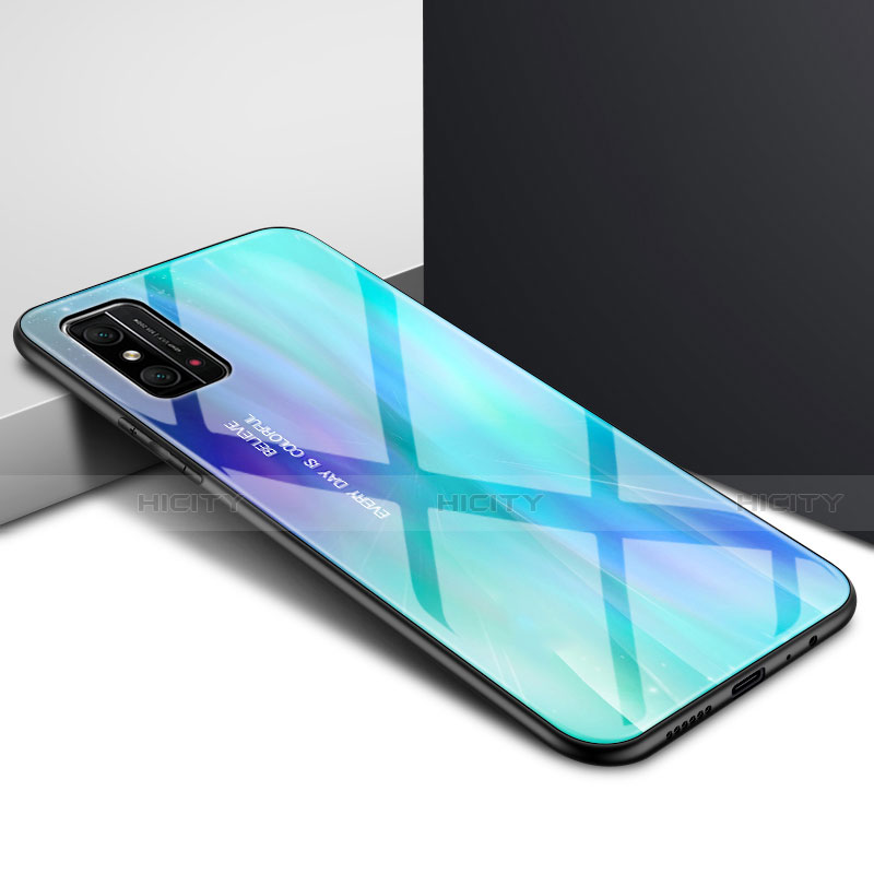 Silikon Schutzhülle Rahmen Tasche Hülle Spiegel Farbverlauf Regenbogen für Huawei Honor X10 Max 5G