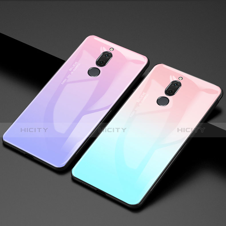 Silikon Schutzhülle Rahmen Tasche Hülle Spiegel Farbverlauf Regenbogen für Huawei Mate 10 Lite