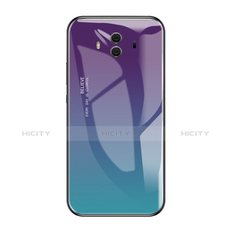 Silikon Schutzhülle Rahmen Tasche Hülle Spiegel Farbverlauf Regenbogen für Huawei Mate 10 Plusfarbig Plus