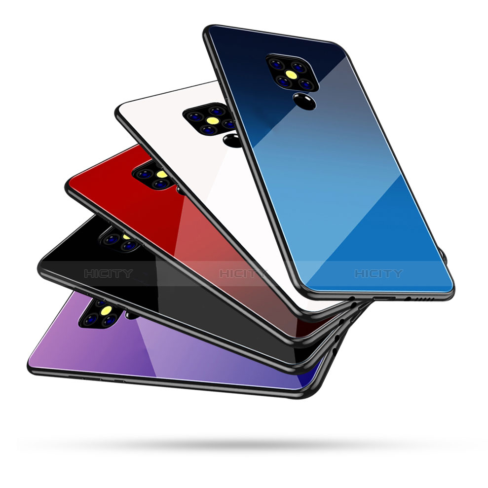Silikon Schutzhülle Rahmen Tasche Hülle Spiegel Farbverlauf Regenbogen für Huawei Mate 20