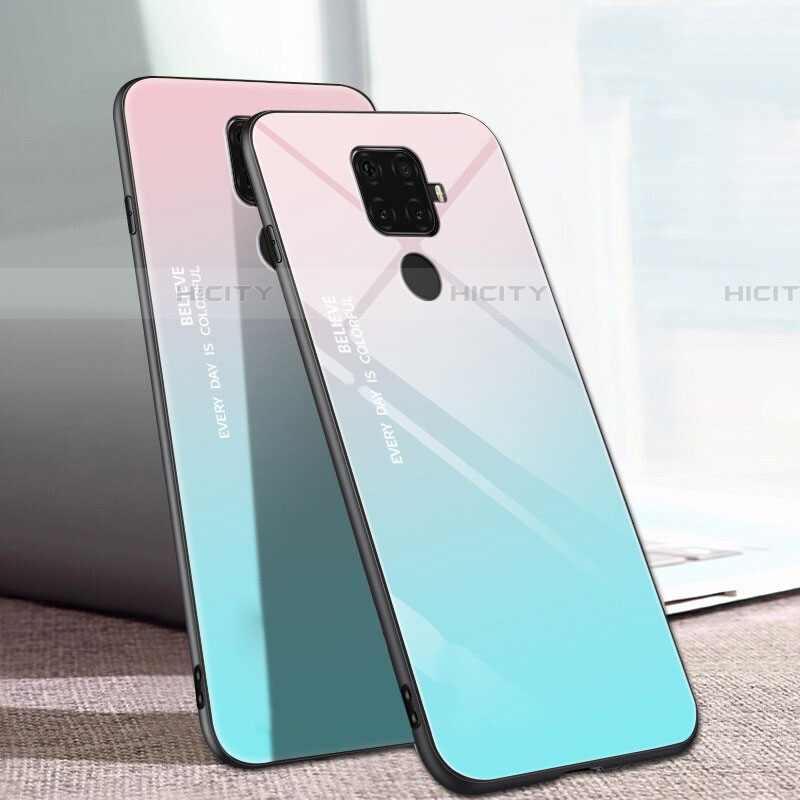 Silikon Schutzhülle Rahmen Tasche Hülle Spiegel Farbverlauf Regenbogen für Huawei Mate 30 Lite