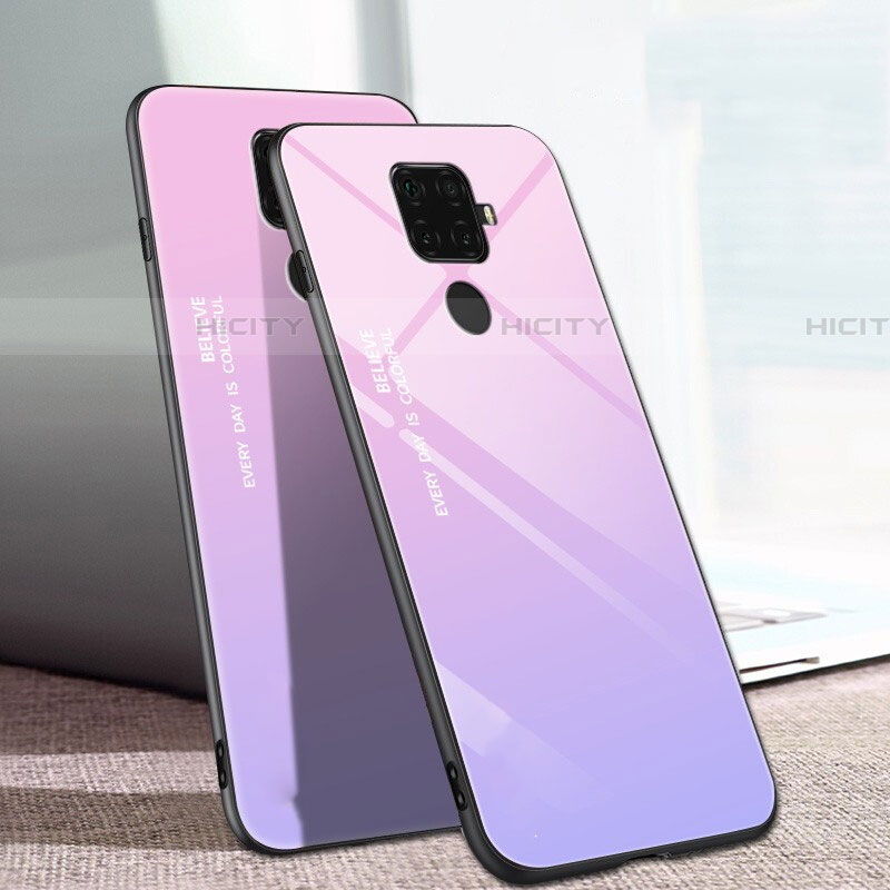 Silikon Schutzhülle Rahmen Tasche Hülle Spiegel Farbverlauf Regenbogen für Huawei Mate 30 Lite
