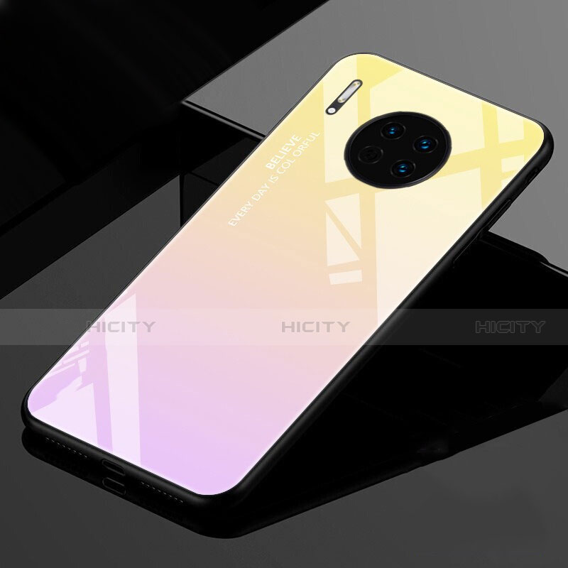 Silikon Schutzhülle Rahmen Tasche Hülle Spiegel Farbverlauf Regenbogen für Huawei Mate 30 Pro groß