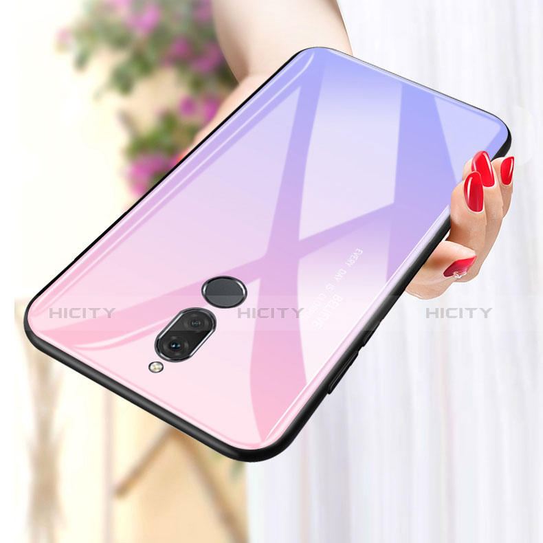 Silikon Schutzhülle Rahmen Tasche Hülle Spiegel Farbverlauf Regenbogen für Huawei Nova 2i
