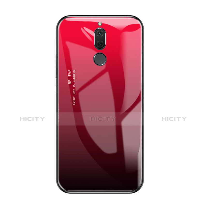 Silikon Schutzhülle Rahmen Tasche Hülle Spiegel Farbverlauf Regenbogen für Huawei Nova 2i Rot