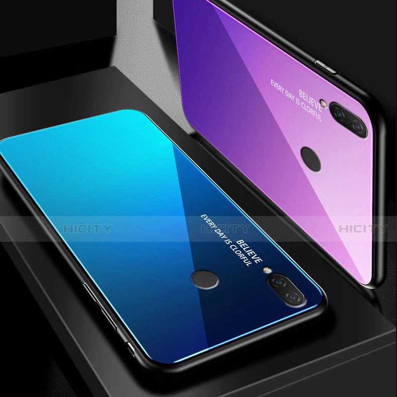 Silikon Schutzhülle Rahmen Tasche Hülle Spiegel Farbverlauf Regenbogen für Huawei P20 Lite