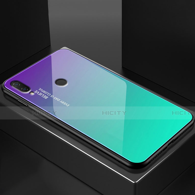 Silikon Schutzhülle Rahmen Tasche Hülle Spiegel Farbverlauf Regenbogen für Huawei P20 Lite Grün