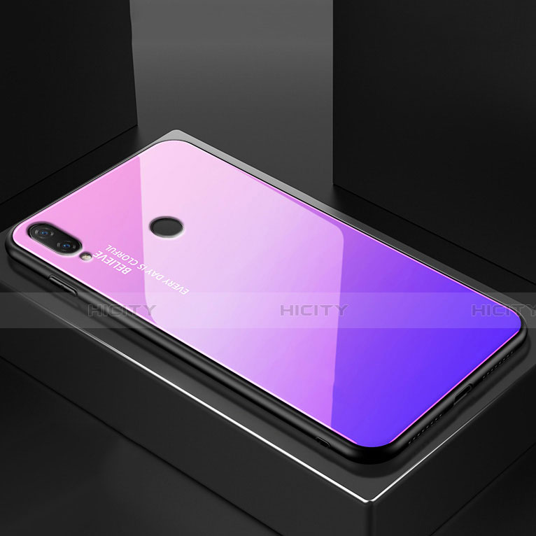 Silikon Schutzhülle Rahmen Tasche Hülle Spiegel Farbverlauf Regenbogen für Huawei P20 Lite Violett