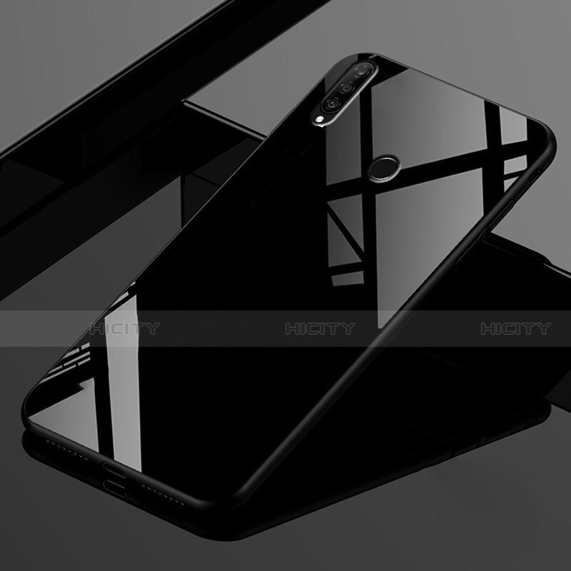 Silikon Schutzhülle Rahmen Tasche Hülle Spiegel Farbverlauf Regenbogen für Huawei P30 Lite Schwarz Plus