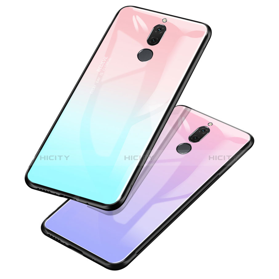 Silikon Schutzhülle Rahmen Tasche Hülle Spiegel Farbverlauf Regenbogen für Huawei Rhone