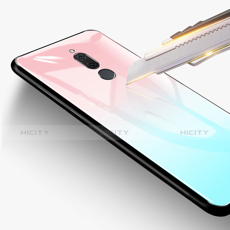 Silikon Schutzhülle Rahmen Tasche Hülle Spiegel Farbverlauf Regenbogen für Huawei Rhone groß