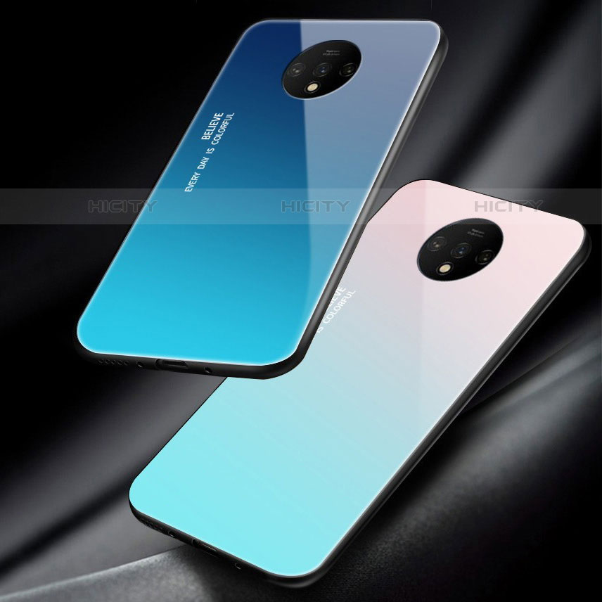 Silikon Schutzhülle Rahmen Tasche Hülle Spiegel Farbverlauf Regenbogen für OnePlus 7T