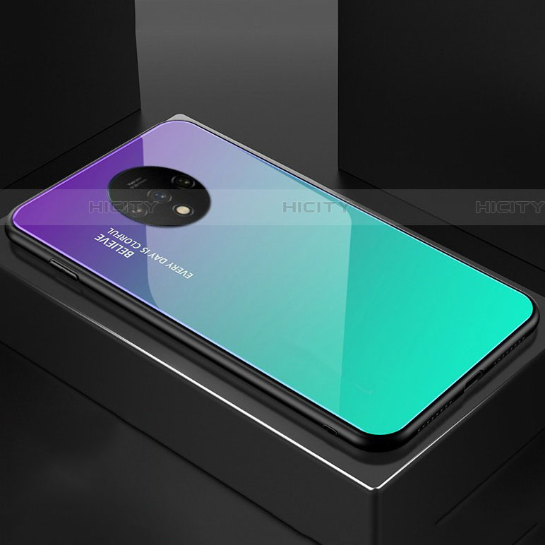 Silikon Schutzhülle Rahmen Tasche Hülle Spiegel Farbverlauf Regenbogen für OnePlus 7T