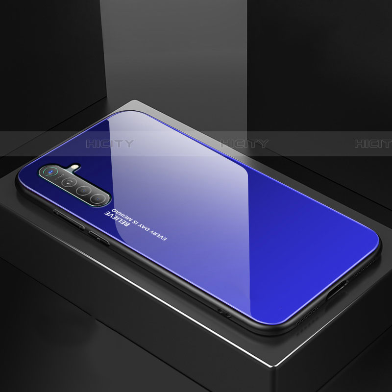 Silikon Schutzhülle Rahmen Tasche Hülle Spiegel Farbverlauf Regenbogen für Realme X2