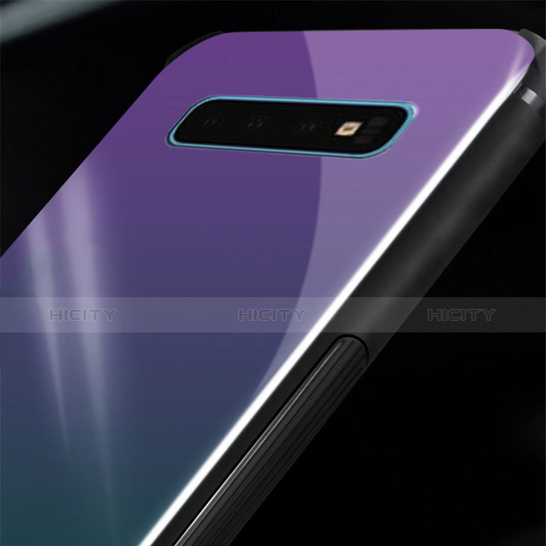 Silikon Schutzhülle Rahmen Tasche Hülle Spiegel Farbverlauf Regenbogen für Samsung Galaxy S10