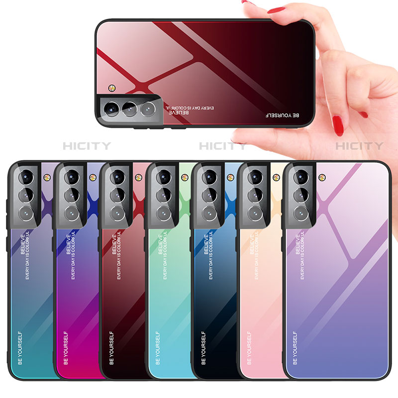 Silikon Schutzhülle Rahmen Tasche Hülle Spiegel Farbverlauf Regenbogen für Samsung Galaxy S21 FE 5G
