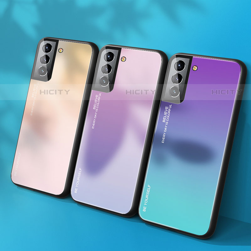 Silikon Schutzhülle Rahmen Tasche Hülle Spiegel Farbverlauf Regenbogen für Samsung Galaxy S21 FE 5G