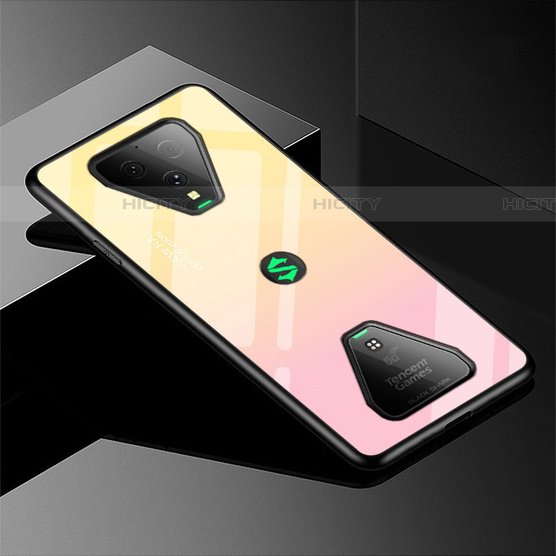 Silikon Schutzhülle Rahmen Tasche Hülle Spiegel Farbverlauf Regenbogen für Xiaomi Black Shark 3 Pro groß