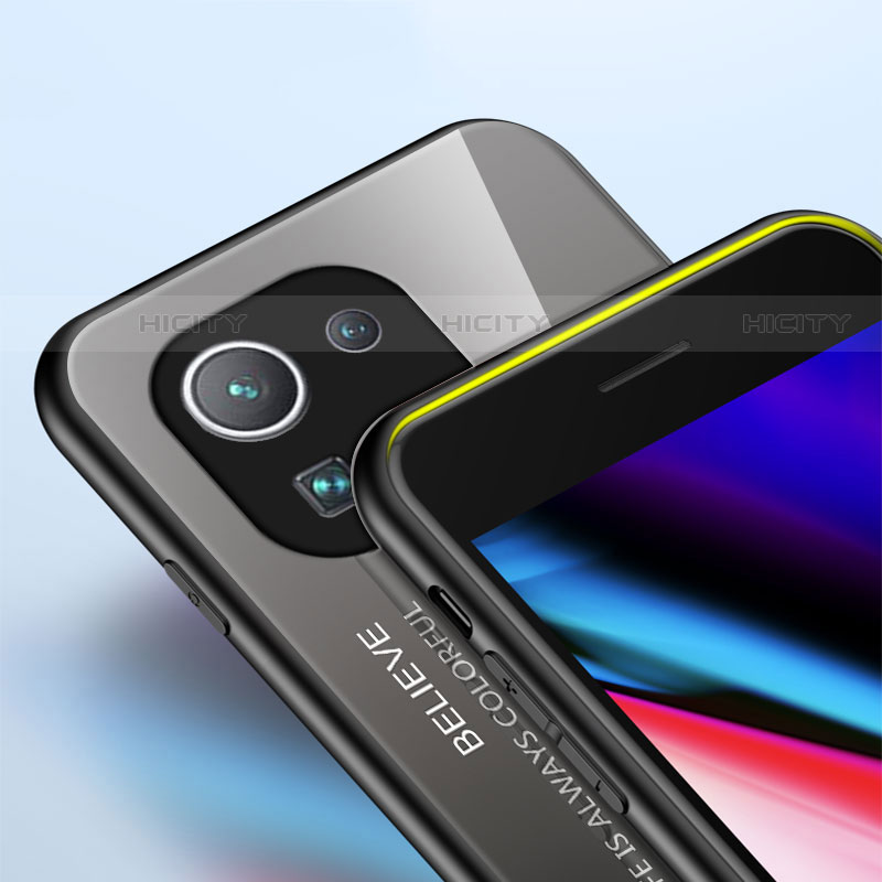Silikon Schutzhülle Rahmen Tasche Hülle Spiegel Farbverlauf Regenbogen für Xiaomi Mi 11 Pro 5G