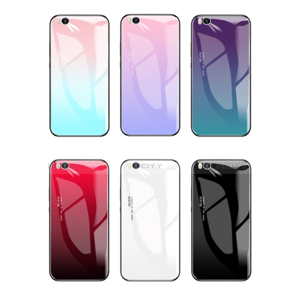 Silikon Schutzhülle Rahmen Tasche Hülle Spiegel Farbverlauf Regenbogen für Xiaomi Mi 5S groß