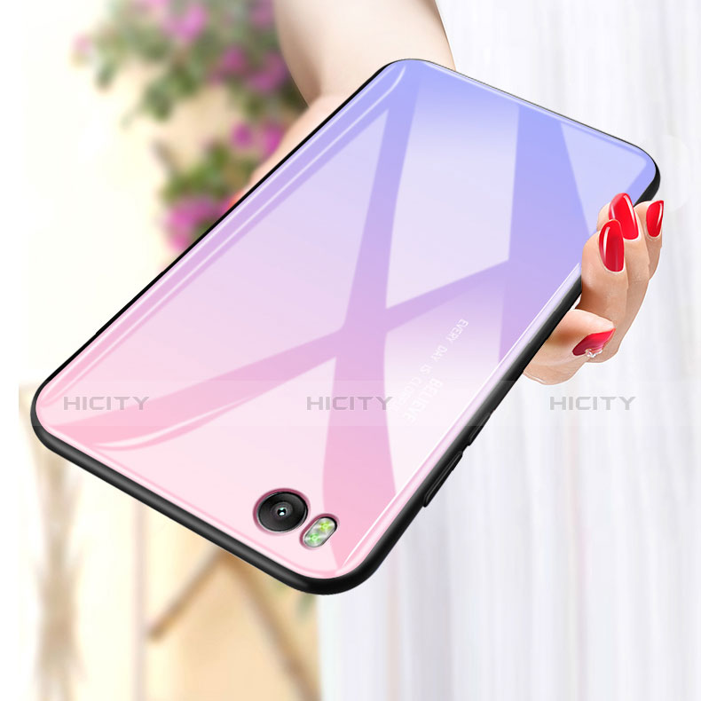 Silikon Schutzhülle Rahmen Tasche Hülle Spiegel Farbverlauf Regenbogen für Xiaomi Mi 5S groß