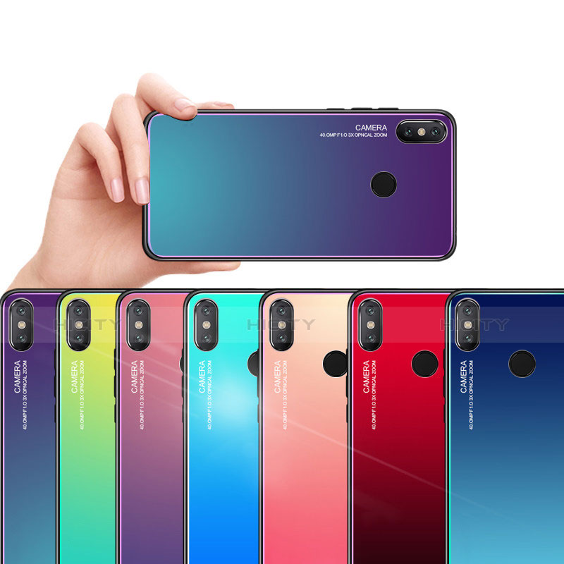 Silikon Schutzhülle Rahmen Tasche Hülle Spiegel Farbverlauf Regenbogen für Xiaomi Mi 8 SE