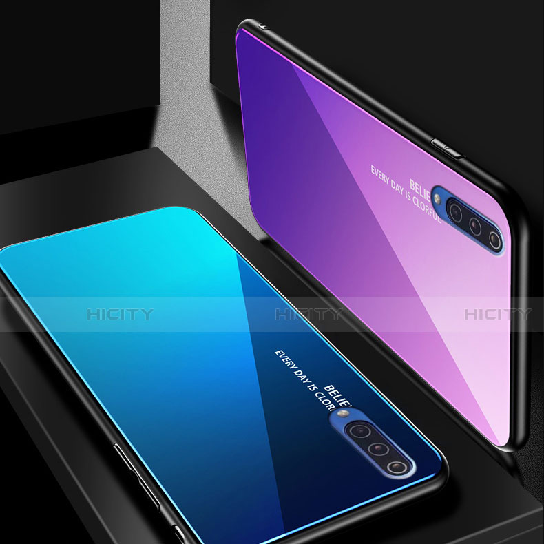 Silikon Schutzhülle Rahmen Tasche Hülle Spiegel Farbverlauf Regenbogen für Xiaomi Mi 9 SE groß
