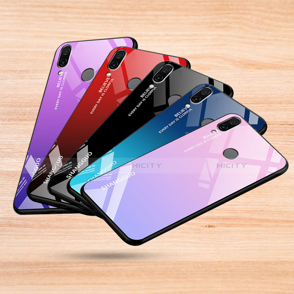 Silikon Schutzhülle Rahmen Tasche Hülle Spiegel Farbverlauf Regenbogen für Xiaomi Redmi Note 7 groß