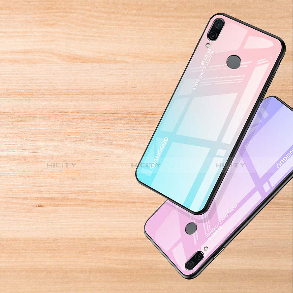 Silikon Schutzhülle Rahmen Tasche Hülle Spiegel Farbverlauf Regenbogen für Xiaomi Redmi Note 7 groß