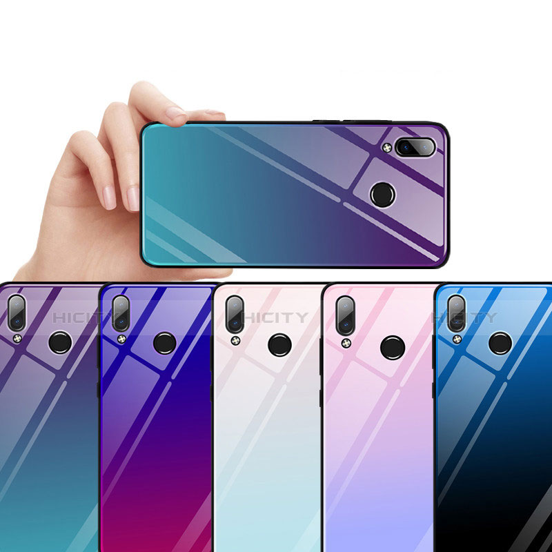 Silikon Schutzhülle Rahmen Tasche Hülle Spiegel Farbverlauf Regenbogen G01 für Huawei Honor Play groß
