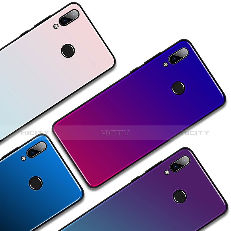 Silikon Schutzhülle Rahmen Tasche Hülle Spiegel Farbverlauf Regenbogen G01 für Huawei Honor Play groß